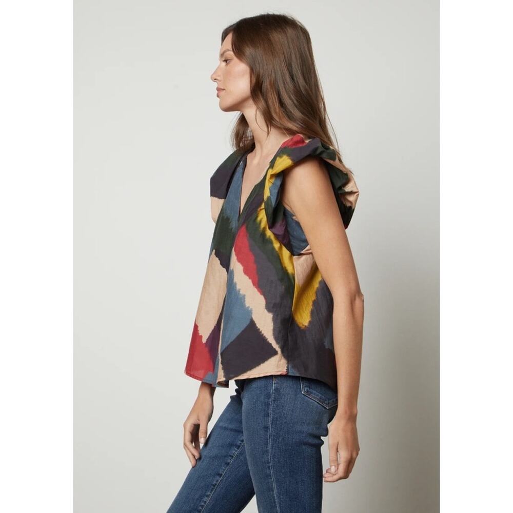 Velvet by Graham and Spencer Silk Blend Tamara Printed Top XS - Picture 3 of 10